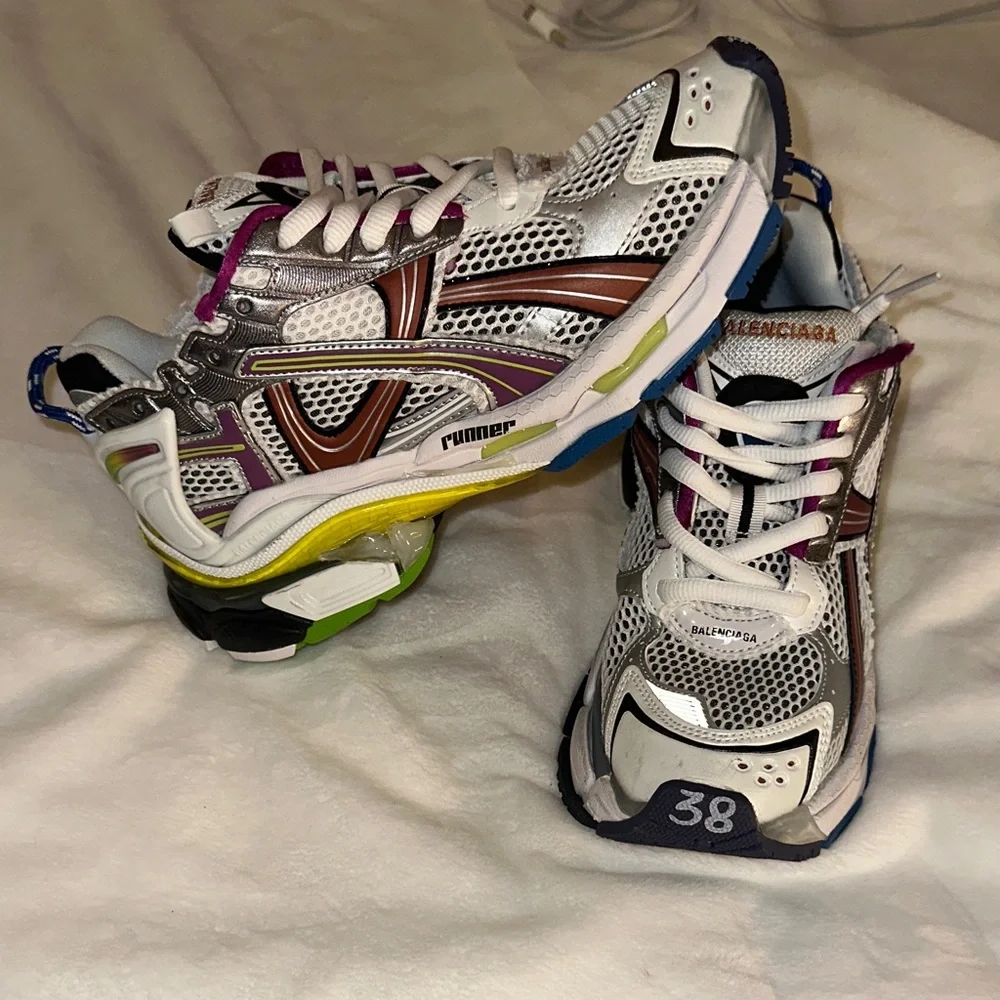 Balenciaga White and Purple Athletic Shoes - Picture 2 of 5